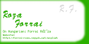 roza forrai business card